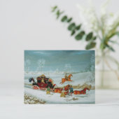 Mail Coach in Snow Briefkaart (Staand voorkant)