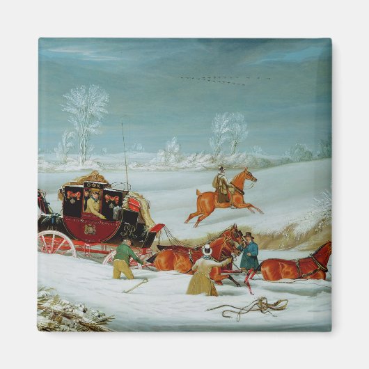 Mail Coach in Snow Magneet (Voorkant)