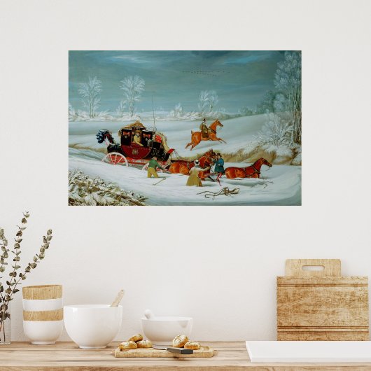 Mail Coach in Snow Poster (Keuken)