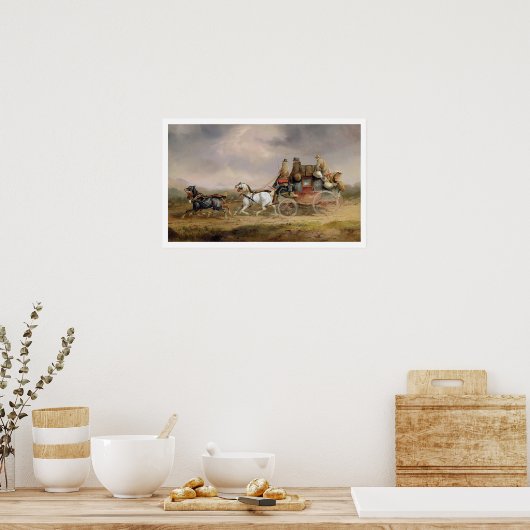 Mail Coaches on Road: The Louth-London Royal M Poster (Keuken)