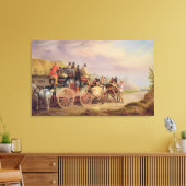 Mail Coaches on Road: The QuickSilver Devonp Canvas Afdruk (Insitu (Woonkamer))