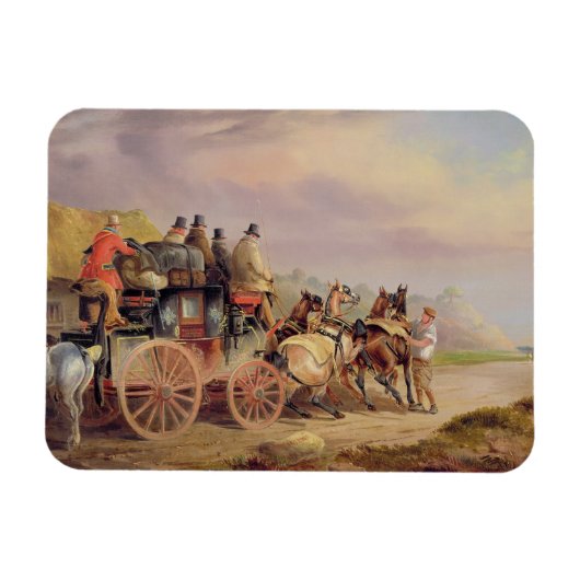 Mail Coaches on Road: The QuickSilver Devonp Magneet (Horizontaal)