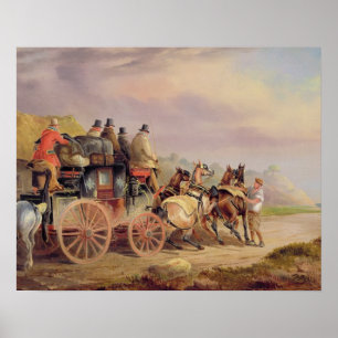 Mail Coaches on Road: The QuickSilver Devonp Poster