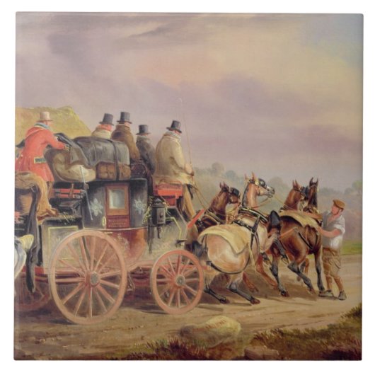 Mail Coaches on the Road: De 'QuickSilver'-Devonp Tegeltje (Voorkant)