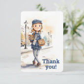 Mail Lady Brief Carrier Bedankkaart (Staand voorkant)