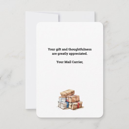 Mail Lady Brief Carrier Bedankkaart (Achterkant)