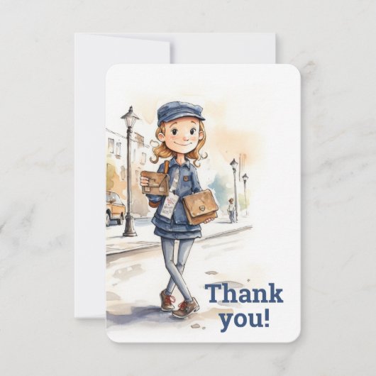 Mail Lady Brief Carrier Bedankkaart (Voorkant)