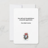 Mail Lady Postal Carrier Kerstboom Bedankkaart (Achterkant)