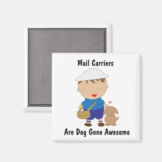 Mail Man Mail Carrier Leuke Bruine Hond Personalis Magneet (Voorkant / Achterkant)
