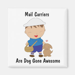 Mail Man Mail Carrier Leuke Bruine Hond Personalis Magneet