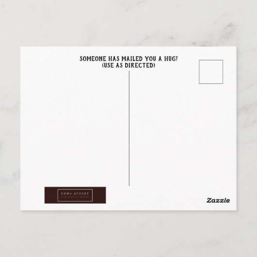 Mail Order Hug Briefkaart (Achterkant)