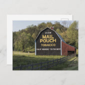 Mail Pouch Tabak teken op een schuur in landelijke Briefkaart (Voorkant / Achterkant)