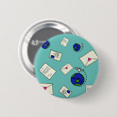 Mail Rond de Wereld Ronde Button 5,7 Cm (Voorkant /achterkant)