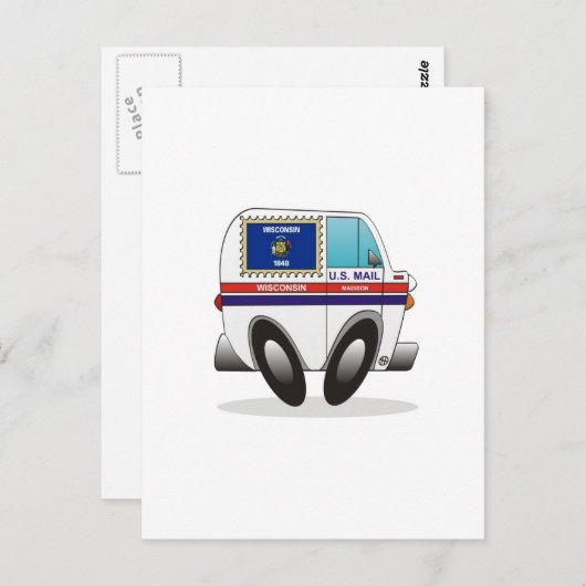 Mail Truck WISCONSIN Briefkaart (Voorkant / Achterkant)