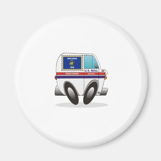 Mail Truck WISCONSIN Magneet (Voorkant)