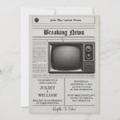 Mail Vintage betaalt oude retro krant bruiloft Kaart (Voorkant)