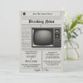 Mail Vintage betaalt oude retro krant bruiloft Kaart (Staand voorkant)