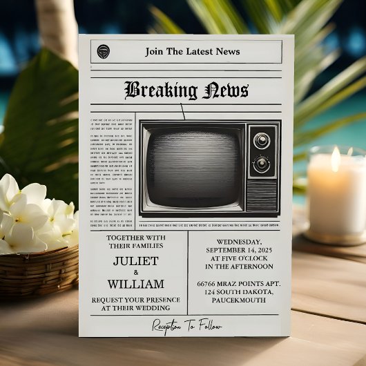 Mail Vintage betaalt oude retro krant bruiloft Kaart