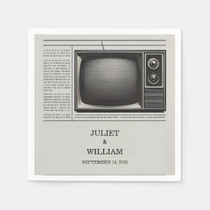 Mail Vintage betaalt oude retro krant bruiloft Servet