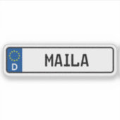 Maila Duits Bord van het Autovergunning Sticker (Voorkant)