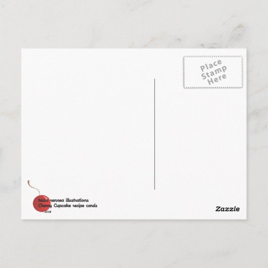 Mailable Cherry Cupcake Recipe Kaarten (Achterkant)