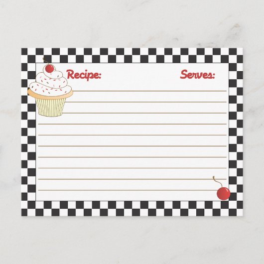 Mailable Cherry Cupcake Recipe Kaarten (Voorkant)