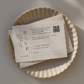 Mailable minimalistische RSVP-kaart met QR-code Notitiekaartje