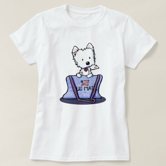 Mailbag Westie KiniArt T-shirt (Design voorkant)