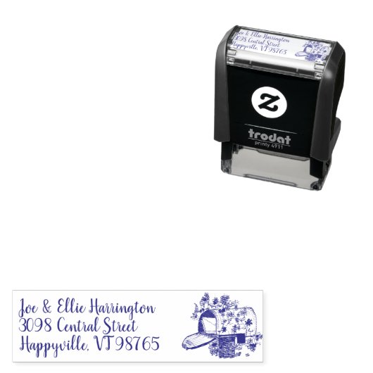 Mailbox Art Herbruikbare naam en adres Rubber Stam Zelfinktende Stempel (In situ)