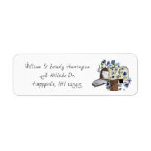 Mailbox Art Skinny Witte Adreslabel Etiket (Voorkant)