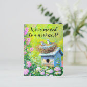 Mailbox Bird Nest Nieuwe Home Verhuisaankondiging Briefkaart (Staand voorkant)