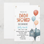Mailbox boy baby shower invitation kaart (Voorkant / Achterkant)