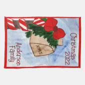 Mailbox Candy Cane Greenery uit de kerstfamilie Theedoek (Horizontaal)