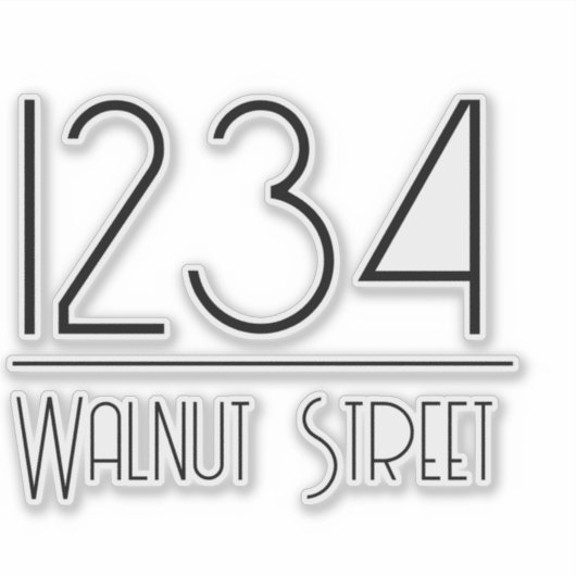 Mailbox Decal Black House Nummer Straatnaam Sticker (Voorkant)