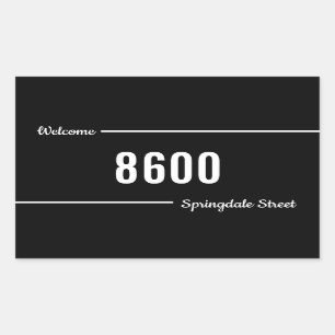 Mailbox Decal Black & White Welkom Straat Adres Rechthoekige Sticker