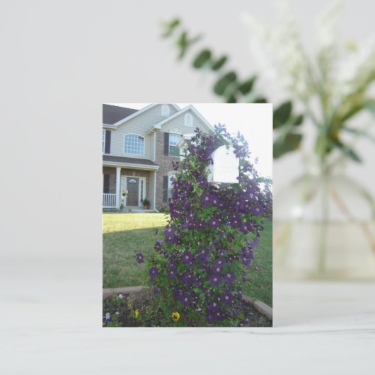 Mailbox en Clematis Briefkaart (Staand voorkant)