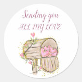 Mailbox Hearts Schattigee Valentijnsdag Envelope S Ronde Sticker (Voorkant)