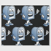 Mailbox mascotte Happy Blue Postal karakter Cadeaupapier (Vlak)