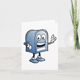 Mailbox mascotte Happy Blue Postal karakter Kaart