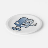 Mailbox mascotte Happy Blue Postal karakter Papieren Bordje (Gekanteld)