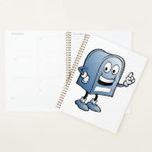 Mailbox mascotte Happy Blue Postal karakter Planner (Display)