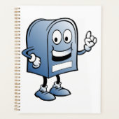 Mailbox mascotte Happy Blue Postal karakter Planner (Voorkant)