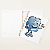 Mailbox mascotte Happy Blue Postal karakter Planner