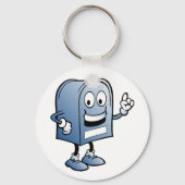 Mailbox mascotte Happy Blue Postal karakter Sleutelhanger (Voorkant)
