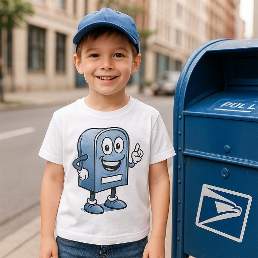 Mailbox mascotte Happy Blue Postal karakter T-shirt
