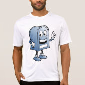 Mailbox mascotte Happy Blue Postal karakter T-shirt (Voorkant)