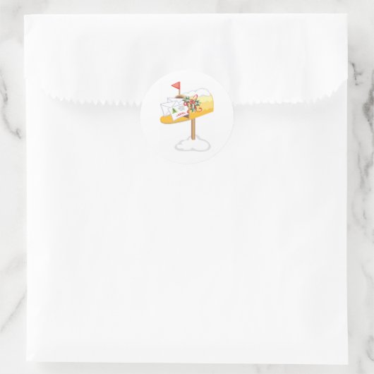 Mailbox met kerstkaarten ronde sticker (Tas)