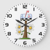 Mailbox met madeliefjes en Heart Flag Country Gard Grote Klok (Voorkant)