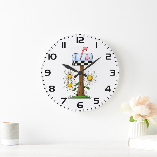 Mailbox met madeliefjes en Heart Flag Country Gard Grote Klok