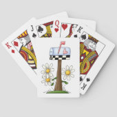 Mailbox met madeliefjes en Heart Flag Country Gard Pokerkaarten (Achterkant)